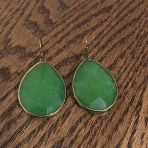 Stella & Dot Green and gold earrings.